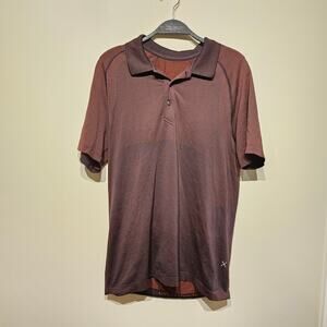Lululemon Metal Vent Tech Polo Shirt 2.0 Magma/Sequoia Medium